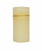 4" x 8" Melon White Unscented Pillar Candle