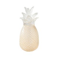 14" Gold and Clear Textured Glass Pineapple Taper Holder