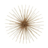 20" Gold Metal Spikey Tube Orb Wall Art Plaque