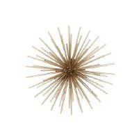 16" Gold Metal Spikey Tube Orb Wall Art Plaque