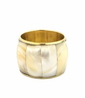 1.5" Napkin Ring with Gold and Mother of Pearl Detail