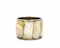 1.5" Napkin Ring with Silver and Mother of Pearl Detail