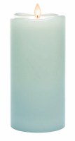 3.75" x 8" Turquoise Flameless Mirage Pillar with Programmable Timer