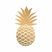 5" Sqaure Gold and White Pineapple Beverage Napkin