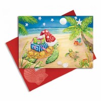 5" x 7" Box of 16 Presents on a Turtle Christmas Greeting Cards