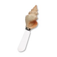 5" Beige Horse Conch Cheese Spreader