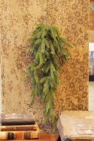 34" Faux Green White Spruce Hanging Spray
