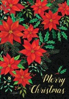 40" x 28" Large Cloth Christmas Poinsettia Merry Christmas Flag 40" x 28" Large Cloth Christmas Poinsettia Merry Christmas Flag