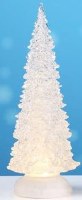 13" Clear Glass LED Tree