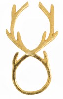 5" Gold Brass Reindeer Antler Napkin Ring 5" Gold Brass Reindeer Antler Napkin Ring