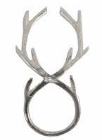 5" Silver Brass Reindeer Antler Napkin Ring 5" Silver Brass Reindeer Antler Napkin Ring