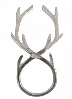 5" Silver Brass Reindeer Antler Napkin Ring