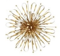 16" Ribboned Gold Metal Wall Art Sunburst Plaque