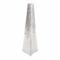 22" Silver Steel Pyramid Vase