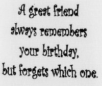 "A Great Friend Always Remembers Your Birthday, But Forgets Which One." Kitchen Towel