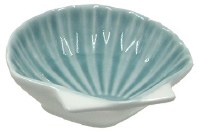 4" Blue Ceramic Scallop Dish