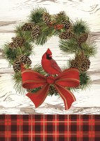 Cardinal on a Wreath Christmas Card