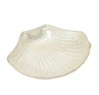 5" White Capiz Scallop Dish
