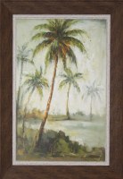 44" x 32" 1 Palm Tree in Foreground Framed Gel Art