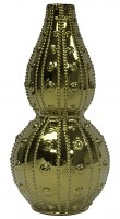 18" Gold Ceramic Sea Urchin Double Gourd Vase