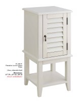 30" x 15" White Plantation Shutter Cabinet with Door