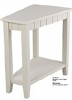 24" x 16" White Corner Plantation Table with Shelf