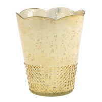 8" Light Gold Speckled Glass Votive Candleholder
