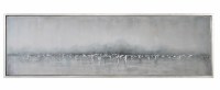 21" x 71"  Silver and Gray Tides Canvas