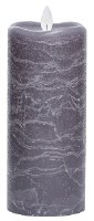 3" x 7" Frosted Gray LED Mirage Pillar Candle