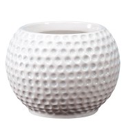 4" Round White Golf Ball Pot