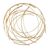 21" Round Gold Abstract Metal Wall Art Plaque