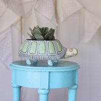 9.5" Green Turtle Planter