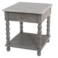 22" Gray Spindle Leg End Table