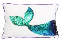 10" x 16" Sequin Mermaid Tail Pillow