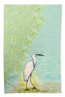 25" x 16" Snowy Egret Microfiber Kitchen Towel