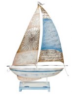 20" Blue and Gold Metal and Capiz Sailboat