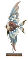 28" Gold and Blue Metal and Capiz Angelfish