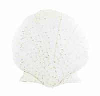 16" Whitewash Wood Scallop Wall Plaque