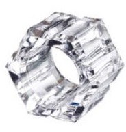 3" Octogon Faceted Clear Acrylic Napkin Ring