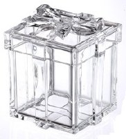 5" Square Clear Acrylic Ribbon Gift Box