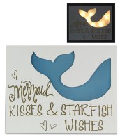 10" x 12" LED Mermaid Kisses Wood Plaque