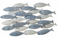 37" School of Fish Wall Coastal Metal Wall Art Plaque