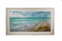 33" x 57" Morning Run Gel Light White Framed Print