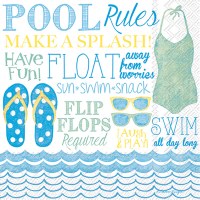 5" Square Pool Rules Beverage Napkins