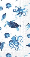 9" x 5" Blue and White Under the Sea Guest Towels