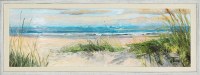 14" x 38" Catching the Wind Beachscape 2 Textured Gel Framed