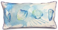 10" x 20" Blue Seashells Lumbar Accent Pillow