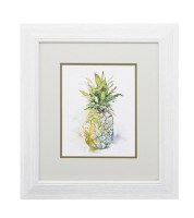 19" x 17" Multicolored Pineapple Framed Under Glass