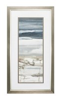 26" x 14" Beach Half Wave Horizon Framed Under Glass