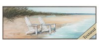 12" x 36" Two Beach Chairs Textured Gel Framed